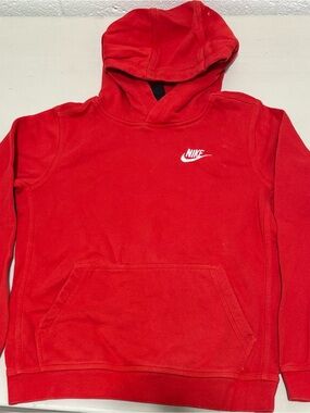 Nike Red Pullover Hoodie with White Swoosh